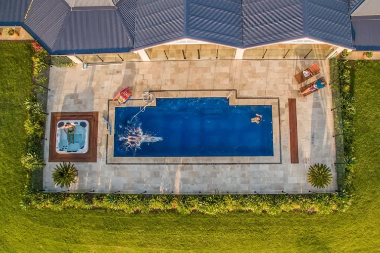 Birds eye view of pool — Pool Cover Systems in Nowra, NSW