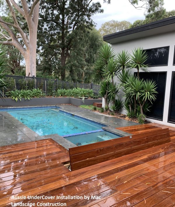Side Right And Wooden, Swimming Pool — Pool Cover Systems in Nowra, NSW