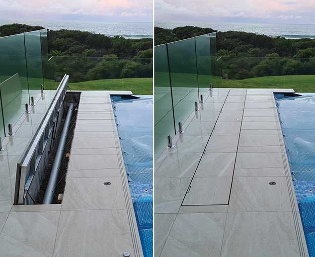 Glass Walled Pool With Door — Pool Cover Systems in Nowra, NSW